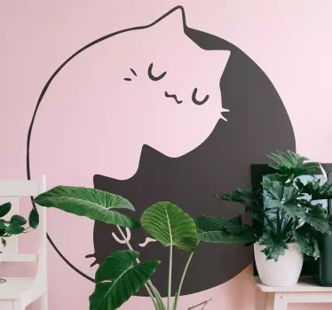 Naklejka ścienna zwierzęta domowe Koty yin yang - TenStickers