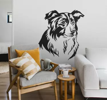 Naklejka ścienna zwierzęta domowe Portret collie - TenStickers