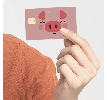 Naklejka na kartę kredytową zwierzęta domowe słodka świnka - TenStickers