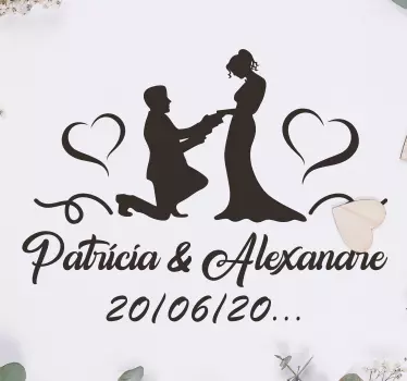 Naklejka ślubna spersonalizowana oświadczyny - TenStickers