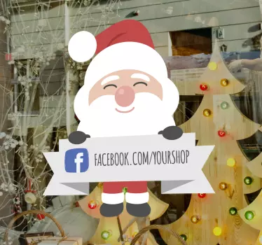 Naklejka świątecza na witrynę sklepową facebook dla firm - TenStickers