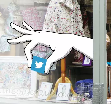 Naklejka Twitter w dłoni - TenStickers