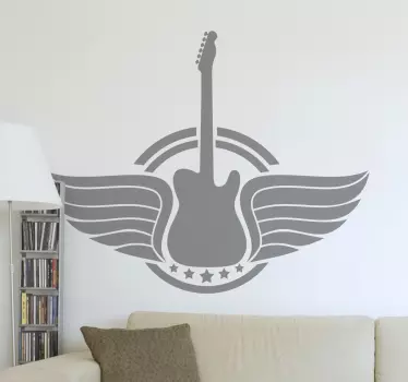 Naklejka uskrzydlona gitara - TenStickers