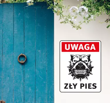 Naklejka Uwagazły pies - TenStickers