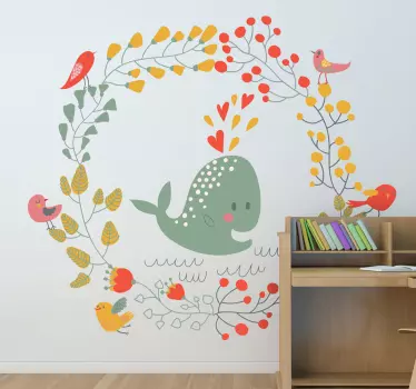 Naklejka wieloryb w ramce - TenStickers