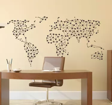 Naklejka winylowa mapa świata sieć - TenStickers