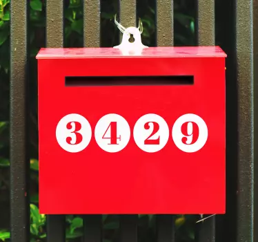 Naklejka winylowa na skrzynkę pocztową z cyframi i kropkami - TenStickers