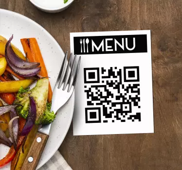 Naklejka personalizowana kod qr menu - TenStickers
