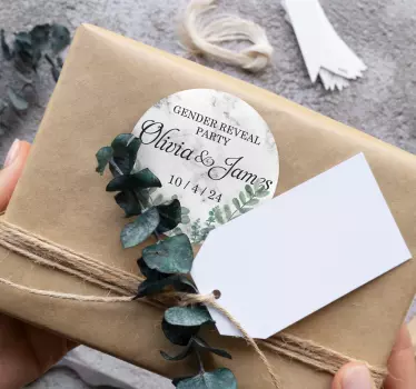 Naklejka personalizowana płeć ujawnia imprezowy marmur - TenStickers