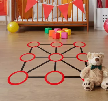 Naklejka z rysunkiem Kółko i krzyżyk na podłogę - TenStickers