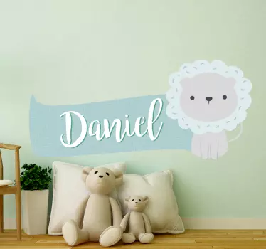 Naklejka z imieniem i lwem - TenStickers
