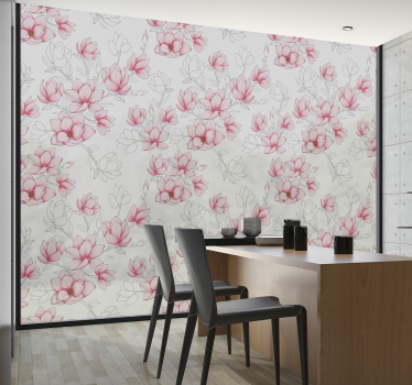 Naklejka z kwiatami magnolii jasna - TenStickers