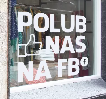 Naklejka z napisem polub nas - TenStickers