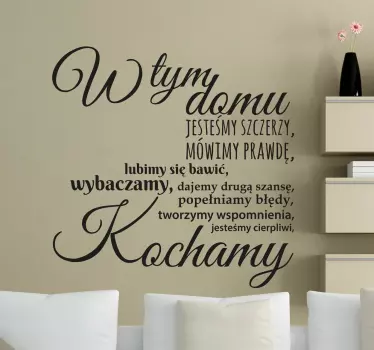 Naklejka z napisem w tym domu - TenStickers