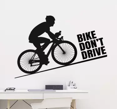 Naklejka z rowerem "Bike don't drive" - TenStickers