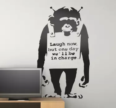 Naklejka na ścianę sztuka Banksy małpa - TenStickers