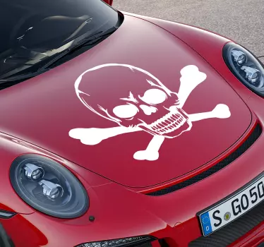 Naklejka na samochód czaszka kości halloween - TenStickers