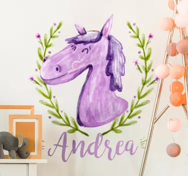 Naklejka dla dzieci fioletowy kucyk - TenStickers