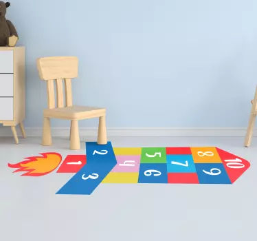 Naklejka na podłogę gra w klasy rakieta - TenStickers