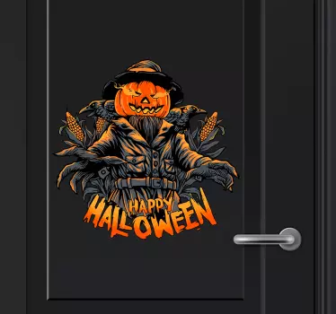Naklejka na ścianę do domu halloween dynia strach - TenStickers