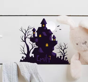 Naklejka na ścianę dla dzieci halloween nawiedzony dom - TenStickers