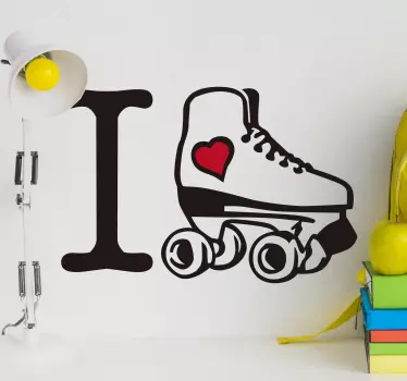 Naklejka na ścianę inne dziedziny sportu I love wrotki - TenStickers