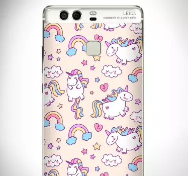 Naklejka na telefon Huawei jednorożce huawei - TenStickers