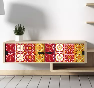 Naklejka na ścianę szlaczki Kolorowe wzory ornamentowe - TenStickers