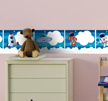 Naklejka na ścianę dla dzieci Kosmiczny wzór - TenStickers