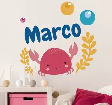 Naklejka na ścianę dla dzieci krab zwierzęta dla dzieci - TenStickers