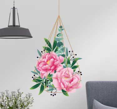 Naklejka na ścianę do sypialni kwiaty eukaliptus - TenStickers