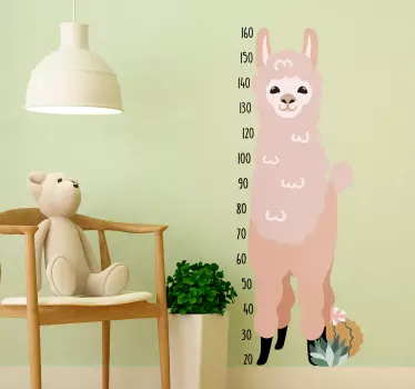 Naklejka na ścianę dla dzieci Lama do mierzenia wzrostu - TenStickers