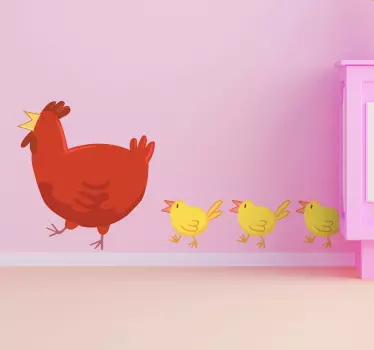 Naklejka na ścianę dla dzieci mama kura - TenStickers