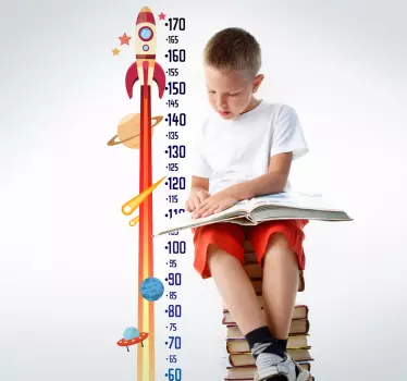 Naklejka na ścianę dla dzieci miarka wzrostu kosmos - TenStickers