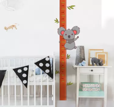 Naklejka na ścianę do domu Miarka wzrostu Miś Koala - TenStickers
