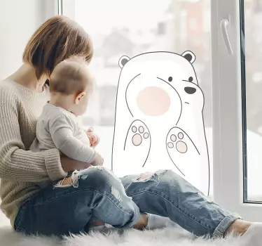 Naklejka na szyby miś zwierzęta - TenStickers