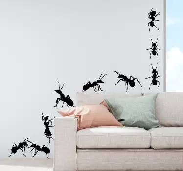 Naklejka na ścianę do sypialni mrówki insekty zwierzęta - TenStickers