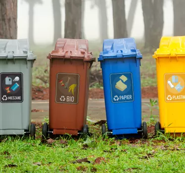 Naklejka na ścianę różne oznaczenia Naklejki na kosze - TenStickers