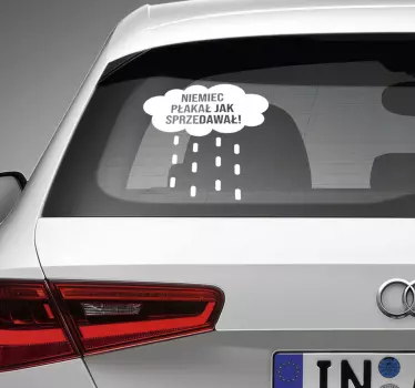 Naklejka na ścianę napisy Niemiec płakał - TenStickers