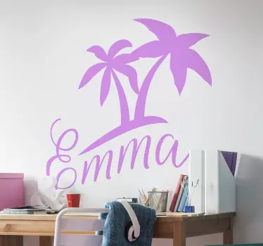 Naklejka na ścianę dla dzieci Palma z imieniem - TenStickers