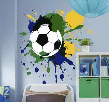 Naklejka na ścianę dla dzieci piłka i kolorowe kleksy - TenStickers