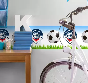 Naklejka na ścianę dla dzieci piłki nożne - TenStickers