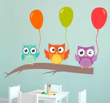 Naklejka na ścianę ptaki balony zwierzęta - TenStickers