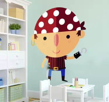 Naklejka na ścianę dla dzieci Rysunek pirata - TenStickers
