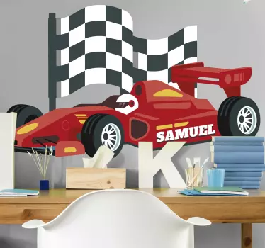 Naklejka na ścianę dla dzieci Samochód formuła 1 - TenStickers