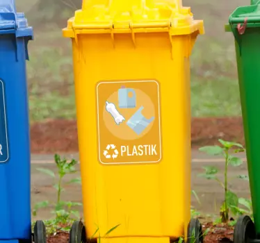 Naklejka na ścianę różne oznaczenia Segregacja plastiku - TenStickers