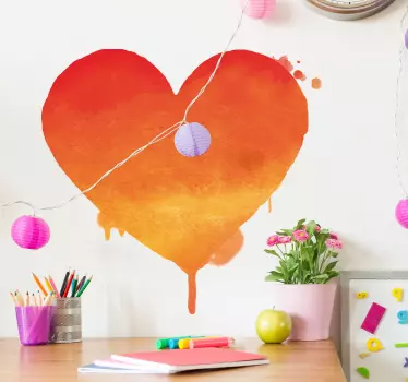 Naklejka na ścianę do domu serce namalowane farbą - TenStickers