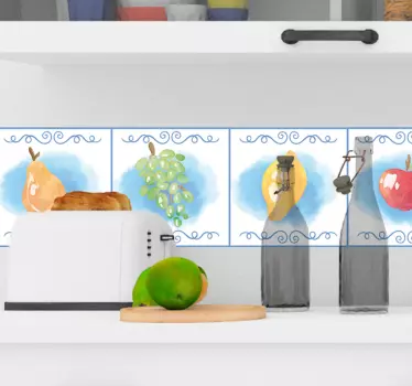 Naklejka na kafelki Świeże owoce - TenStickers