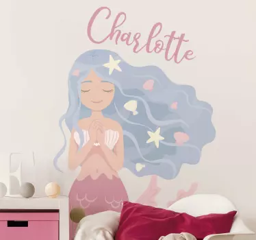 Naklejka na ścianę dla dzieci syrena morska - TenStickers