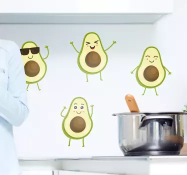 Naklejka na ścianę do kuchni Tańczące awokado - TenStickers